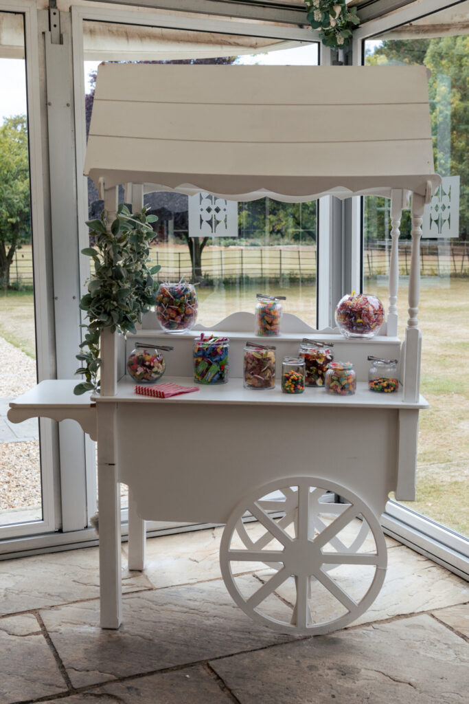 Sweet cart for a fun personalised wedding
