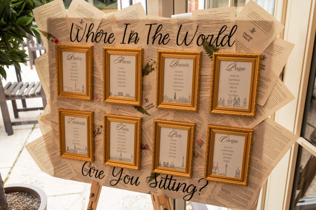 Book themed table plan for a personalised fun wedding